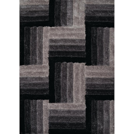 Rlm Distribution 1 ft. 10 in. x 3 ft. Finesse Flagstone Accent Rug; Black HO3085926